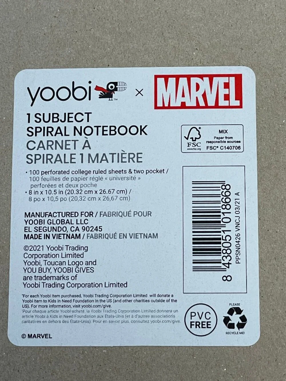 Marvel x Yoobi Hulk Smash Spiral Notebook